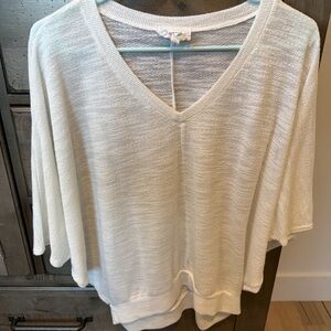 Women's V-Neck Sweater in Cream